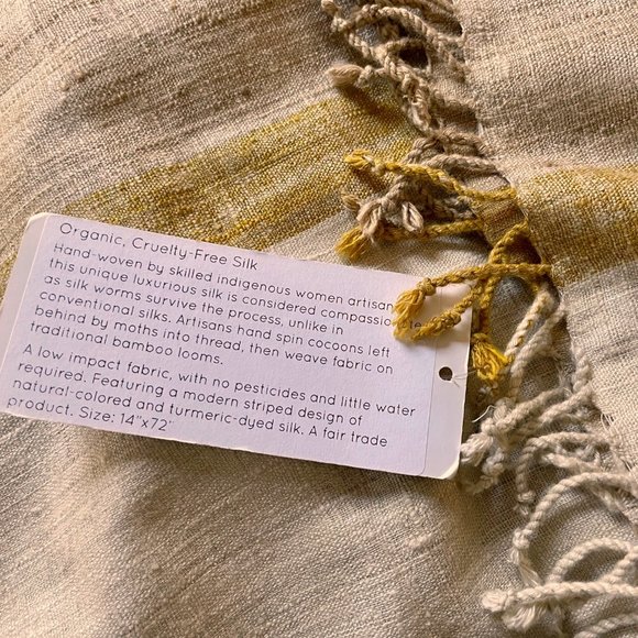 Sustainable Threads | Organic Silk Artisan-Made Scarf or Runner, NWT - Picture 4 of 6